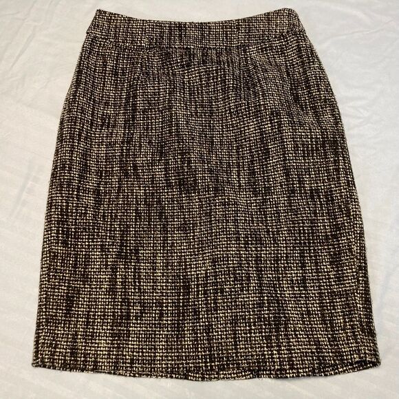 ​Calvin Klein Black White Tweed Pencil Skirt Sz 2 Classic Prep Academia Workwear - Picture 2 of 9